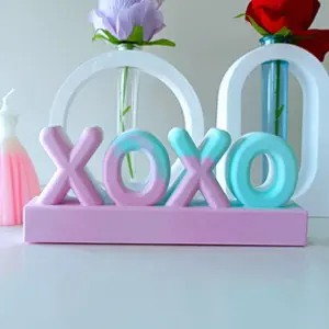 J10-151 Valentine's Day DIY Resin Crafts Casting Epoxy Resin Mold Xoxo Cupid Big Letters Silicone Candle Molds