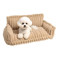 Chenil d'hiver épais OEM pour chiens Lit carré pour animaux de compagnie avec velours pelucheux et motif solide et durable pour grands chiens Fournitures pour animaux de compagnie