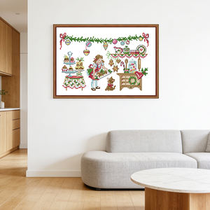 <span class=keywords><strong>Serie</strong></span> de Vitrinas para Kits de Punto de Cruz HD Pattterm Dance, Tela <span class=keywords><strong>Aida</strong></span> Contada Estampada 16/14/11CT, Set de Bordado DIY para Niños - Product Image 2