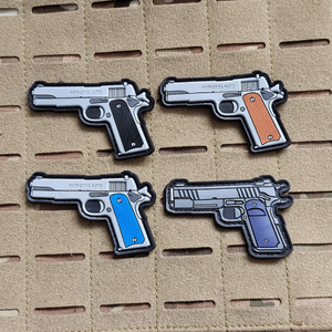 Patch en toile écologique avec paillettes, PVC et caoutchouc, motif fusil - Product Image 2