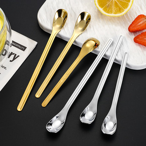304 Stainless Steel Ingot Spoon Gold Silver Dessert Coffee <b>Honey</b> Stirring Spoon For Party Child Use - Product Image 2