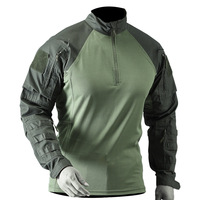 T-shirt tactique amphibie homme style européen transfrontalier en coton camouflage à séchage rapide à manches longues Printemps/été