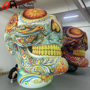 Gigantesca Teschio di Zucchero Gonfiabile da 3m con Motivo Floreale Colorato per Halloween, Eventi <span class=keywords><strong>del</strong></span> <span class=keywords><strong>Giorno</strong></span> dei Morti, Parate, Pubblicità e Decorazioni - Product Image 4