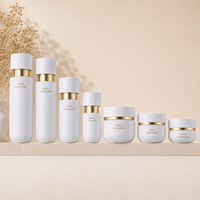 Nouvel ensemble de flacons en verre blanc mat de luxe avec pompe à pression, flacon pour lotion essence, pot de crème pour le visage 50g, emballage cosmétique pour soins de la peau