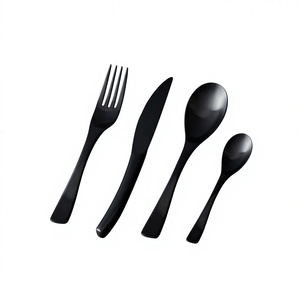Ensemble de couverts en acier inoxydable de la meilleure qualité avec poignée noire mate unique Design ensemble de couverts de luxe aspect royal - Product Image 1