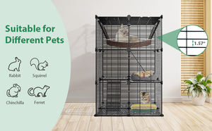 Ağır Hizmet Tipi Güçlü Dayanıklı <span class=keywords><strong>Metal</strong></span> Demir Tel Kaçış Önleyici Çıkarılabilir Tepsili Ev Veranda Kullanımı Büyük Kapasiteli <span class=keywords><strong>Metal</strong></span> Evcil Hayvan Kafesi - Product Image 6