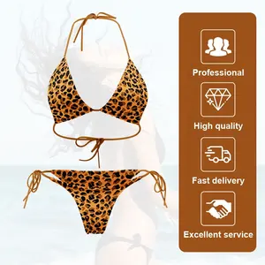New Sexy Women's Bikini Swimsuit High Quality Leopard Print Bikini Suit Women's 2 Piece Backless Bikini Swimsuit