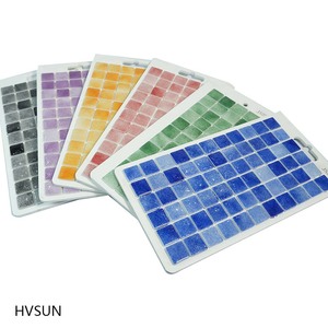 Mosaico de Vidrio Cuadrado Azul Celeste Moderno con Diseño Gráfico para <span class=keywords><strong>Piscinas</strong></span>, Habitaciones, Apartamentos <span class=keywords><strong>y</strong></span> Villas, Precio de Fábrica - Product Image 3