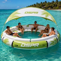 Plateforme flottante gonflable pour parc aquatique avec logo personnalisé, comptoir à cocktails pour les soirées en resort