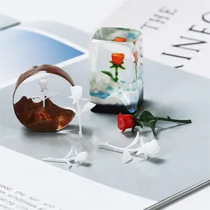 Y2303 Pengisi Cetakan Resin Bunga Mini DIY, Model Pengisi Cetakan Resin Epoksi Bunga Mawar 3D
