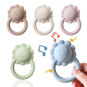 Vente Flash : <span class=keywords><strong>Hochet</strong></span> de dentition en silicone pour bébé, qualité alimentaire, sans BPA, motif tournesol et <span class=keywords><strong>lion</strong></span>, pour nourrissons de 0 à 12 mois, <span class=keywords><strong>hochet</strong></span> apaisant - Product Image 5