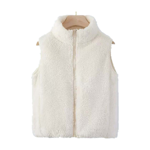 <span class=keywords><strong>Chaleco</strong></span> personalizado blanco y rosa sin mangas para niñas, <span class=keywords><strong>chaleco</strong></span> de lana de Coral, chalecos y chalecos para mujeres y niños - Product Image 1