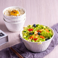 Bol à pâtes et à soupe en céramique de style nordique minimaliste pour usage quotidien 2024, vaisselle haut de gamme, compatible micro-ondes, simple, élégant et créatif