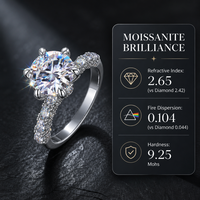Bague en Moissanite en Argent S925, Sertie de Zircons Cubiques Ronds à Six Griffes, avec Détails Ajoureurs, pour Mariage et Fiançailles, Bijoux pour Femme