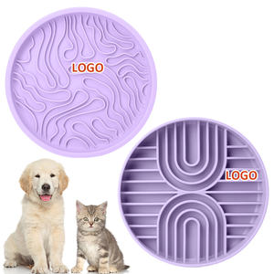 2-em-1 Non-Skid Silicone <span class=keywords><strong>Pet</strong></span> Slow Alimentador Tigela com Lick Mat Tampa Anti-Asfixia Levantado Padrão Design para Dry Wet Food Gatos Cães - Product Image 2
