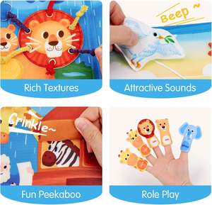 Usine en gros Montessori sensoriel éducatif enfants jouets feutre occupé livre arche <span class=keywords><strong>de</strong></span> Noé livre d'histoire pour les tout-petits - Product Image 6