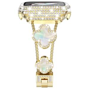 Joyería de mujer Diamante de imitación Oro Correa de metal de acero inoxidable para <span class=keywords><strong>Apple</strong></span> <span class=keywords><strong>Watch</strong></span> Band 38 40 41 <span class=keywords><strong>Mm</strong></span> Iwatch Ultra <span class=keywords><strong>Se</strong></span> 9 8 Pulsera - Product Image 2