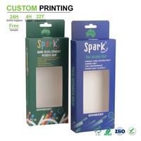 Boîtes personnalisées avec fenêtre à languette, cartons pliables en carton couché, présentoirs à fente pour articles de sport, MOQ 100 pièces par taille