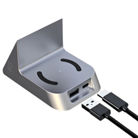 Station de charge magnétique sans fil 3-en-1 15W avec double bobine pour recharge rapide de téléphone, sortie USB pour smartphone, montre et écouteurs