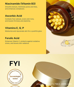 Toptan Özelleştirilmiş Logolu Cilt Bakımı Yüz Kremi Derinlemesine C Vitamini Altın Kapsül Nemlendirici Lipozomal Kırışıklık Karşıtı Cilt Bakımı - Product Image 3