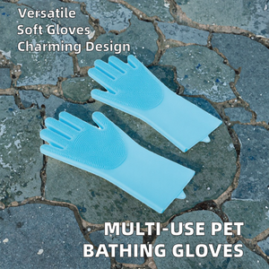 Gants de nettoyage multifonctionnels en silicone écologiques pour le bain des chiens et des chats, pour l'élimination des poils, pour usage en salle de bain (vente en gros) - Product Image 2
