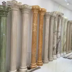 Greek Columns Custom Stone Pilalr Greek Red Green Decoration Interior Marble Column For Sale