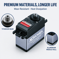 Servomoteur numérique étanche 20KG à couple élevé XQ POWER, engrenage en titane, sans noyau, 210 degrés, pour direction RC, vente en gros OEM 6V