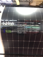 Panneau solaire flexible monocristallin RENJIANG 520W, efficacité 23%, 182mmx182mm, 5V USB, IP65 étanche, 2226x1155mm, épaisseur 2.8mm