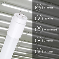 Tube LED T8 en verre 9W 18W 22W CCT réglable 2700K 4000K 6500K pour salon, spa, studio de beauté