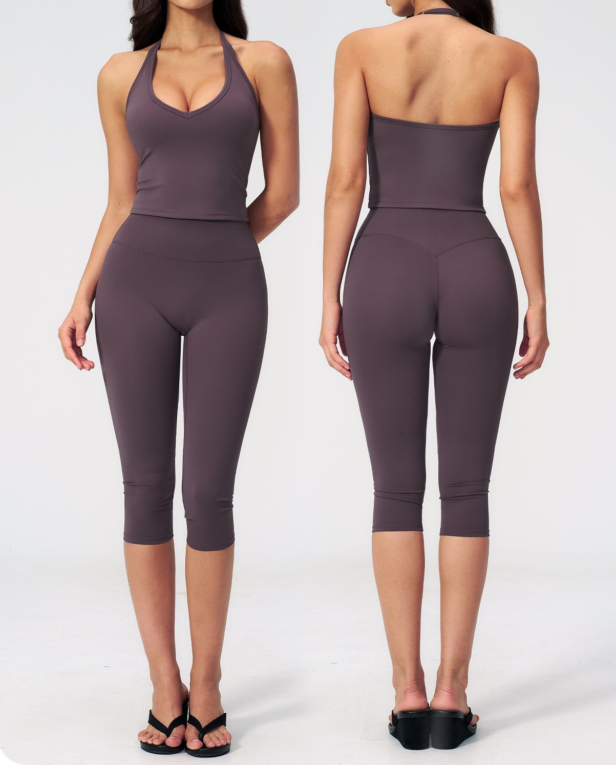 High-Waist Tummy-Control Activewear Set (4513): back view showing construction, seams and support