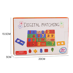 KAI AO Wooden Jigsaw Puzzle Box Digital Shape Matching Board Montessori Sensory Toy for Children 2-4 Years Developing - Product Image 6