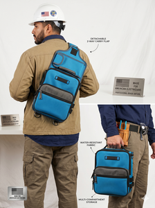 Electrician <b>Tool</b> <b>Bag</b> with Shoulder Strap ,Waterproof Multi-Compartment Service <b>Tool</b> Backpack for Repair & Installation - Product Image 3