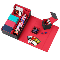 Boîte de rangement TCG de grande capacité compatible avec les cartes MTG Magic the Gathering/Commander/ Yugioh, boîte de rangement durable pour cartes 2 rangées