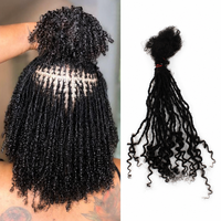 Ekstensi Dreadlock Permanen 0.2cm Locs Mudah Dipasang, Ekstensi Sister Locs Rambut Asli Super Lembut