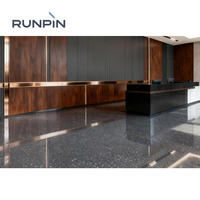 Carreaux de terrazzo gris élégants de qualité extérieure Runpin, pierre inorganique résistante aux intempéries pour trottoirs et patios