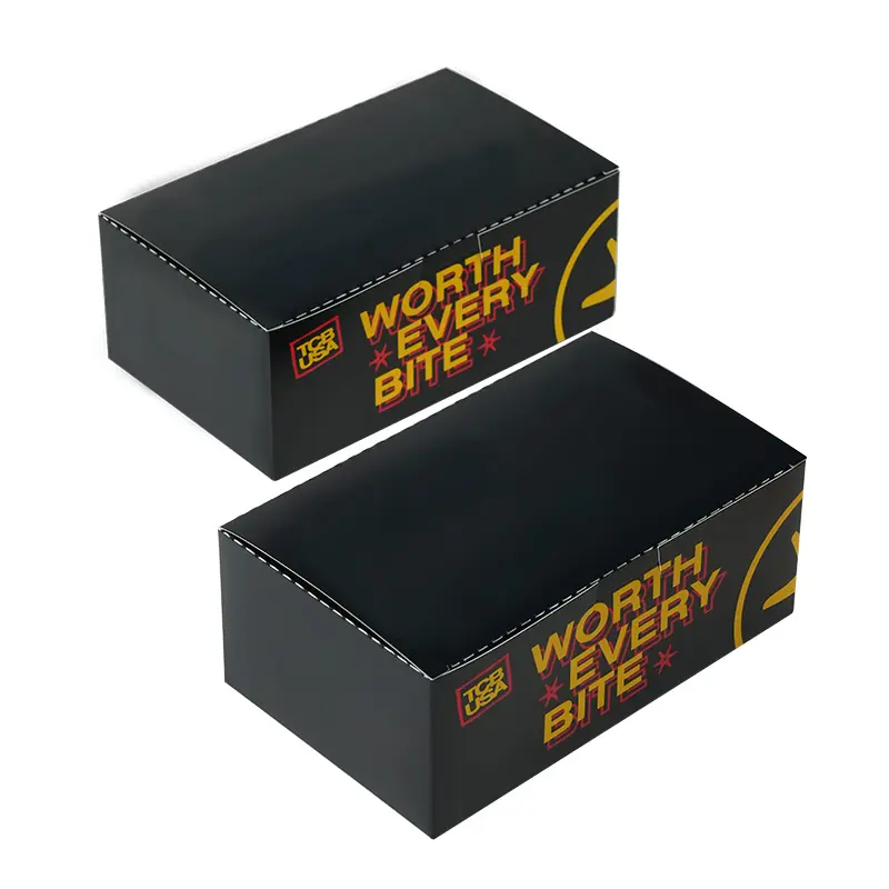 Custom logo Food Grade Chicken burger box packaging black disposable take away fried chicken packaging boxes