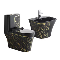 Ensemble de sanitaires modernes de luxe HLK : lavabo sur pied, WC en céramique, ensemble de lavabo et toilettes pour salle de bain, vente en gros