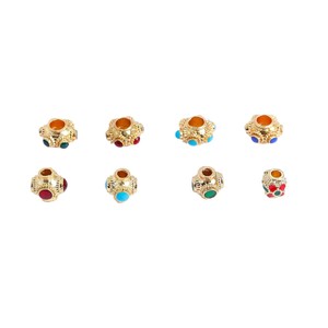 Perles cloisonné plaquées or, imitation turquoise, œil de libellule, perles d'espacement pour la fabrication de bijoux DIY, bracelets, colliers - Product Image 5