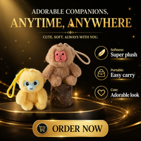 Adorable Porte-clés Singe en Peluche Doux et Moelleux en Polyester et Coton PP, Anti-stress, Petit Ornement Suspendu, Breloque de Sac, Jouet en Peluche, Cadeau