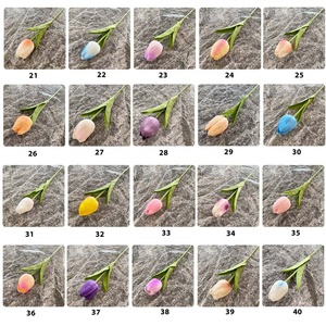 Tulipani Artificiali di Alta Qualità, Singoli, in Silicone Morbido, Blu, Viola, Rosa, Nero, Rosso, Giallo, Bianco, Fiori di Tulipano Essiccati per Tavola - Product Image 5