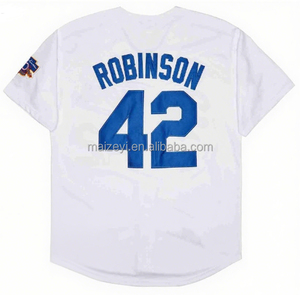 Meilleure qualité, cousu, personnalisable # Maillot de baseball américain <span class=keywords><strong>Jackie</strong></span> <span class=keywords><strong>Robinson</strong></span> n° 42 - Product Image 6