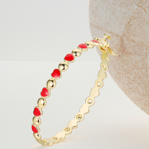 <span class=keywords><strong>Bracciale</strong></span> Smaltato alla Moda per Bambini, Gioiello Placcato <span class=keywords><strong>Oro</strong></span>, Forma Quadrata con Zirconi, <span class=keywords><strong>Bracciale</strong></span> a Cuore in Argento 925 per Donne - Product Image 6
