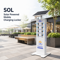 Borne de recharge mobile solaire compatible avec les batteries AMG GEL 12V 14A pour activités de plein air et événements sportifs