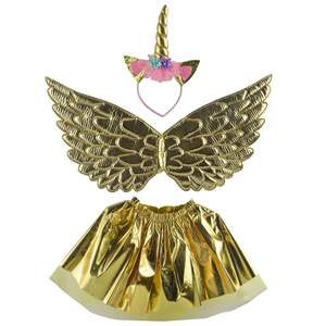 Déguisements d'halloween pour petites filles, jupe Tutu, motif licorne brillante, avec ailes et bandeau, robe de princesse, soirée féerique - Product Image 3