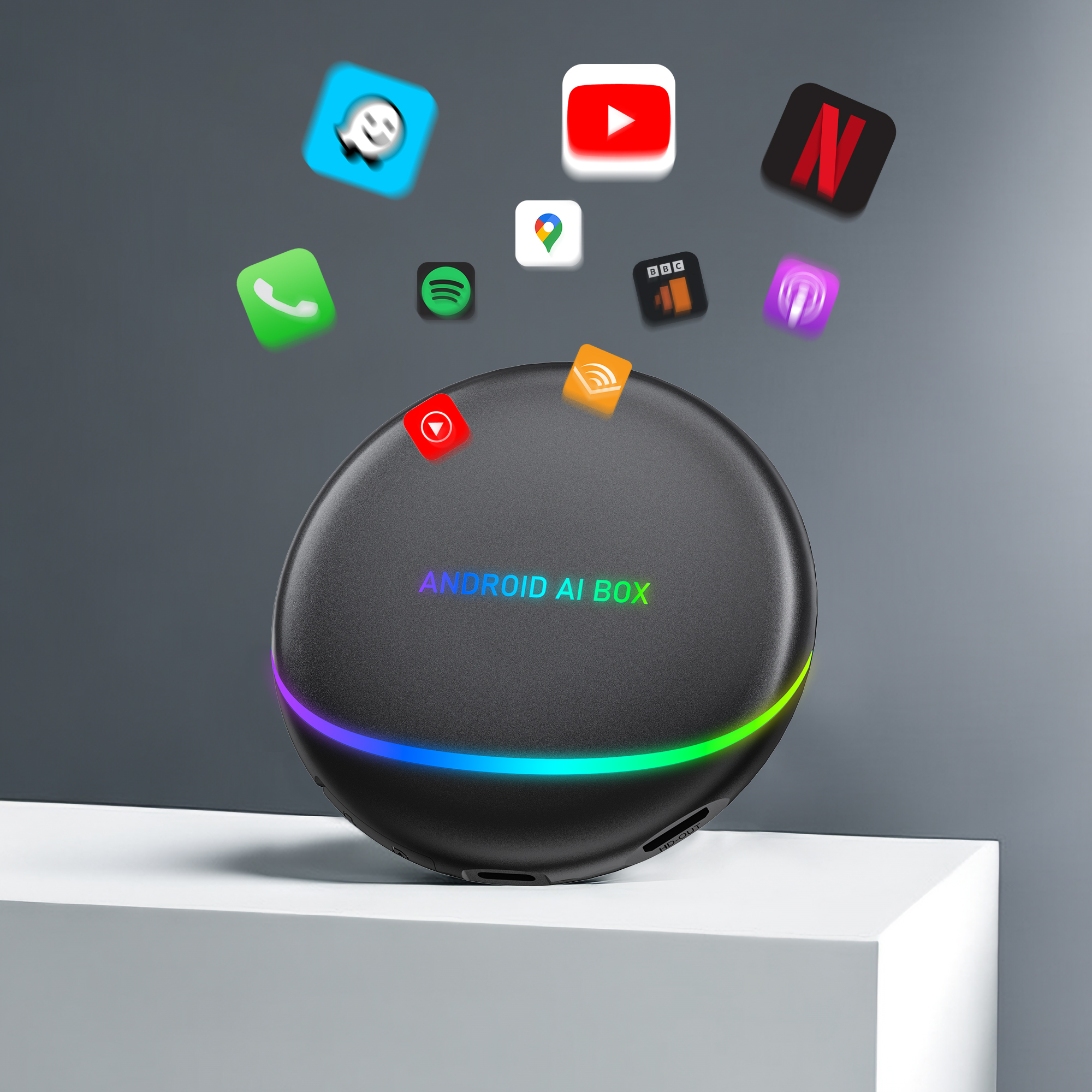 Ottocast Android AI Box - Universal Carplay & Auto Adapter
