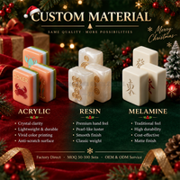 Tuiles de Mahjong Américain Crème à 1 Couche avec Motif Arbre de Noël et Logo Imprimé UV pour les Fêtes de Noël