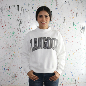 เสื้อฮู้ด LANGDON WHITE สำหรับฤดูหนาว ผ้าฝ้าย 100% สีสั่งทำได้ สไตล์วินเทจ ระบายอากาศได้ดี แห้งเร็ว เส้นด้ายละเอียด - Product Image 1
