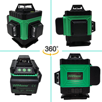 Niveau Lazer Croix laser à faisceau vert 16 lignes auto-nivelant 3d Construction rotative automatique Nivel Laser WINONE Machine-outil à 360 degrés