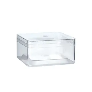 200pcs rõ ràng món tráng miệng nhựa vuông Cube nhỏ Acrylic Hộp lưu trữ container với nắp container Acrylic container với nắp
