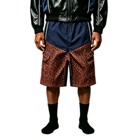 Short en patchwork fabriqué en Chine, logo personnalisé, short Y2k en nylon de haute qualité, short léopard surdimensionné